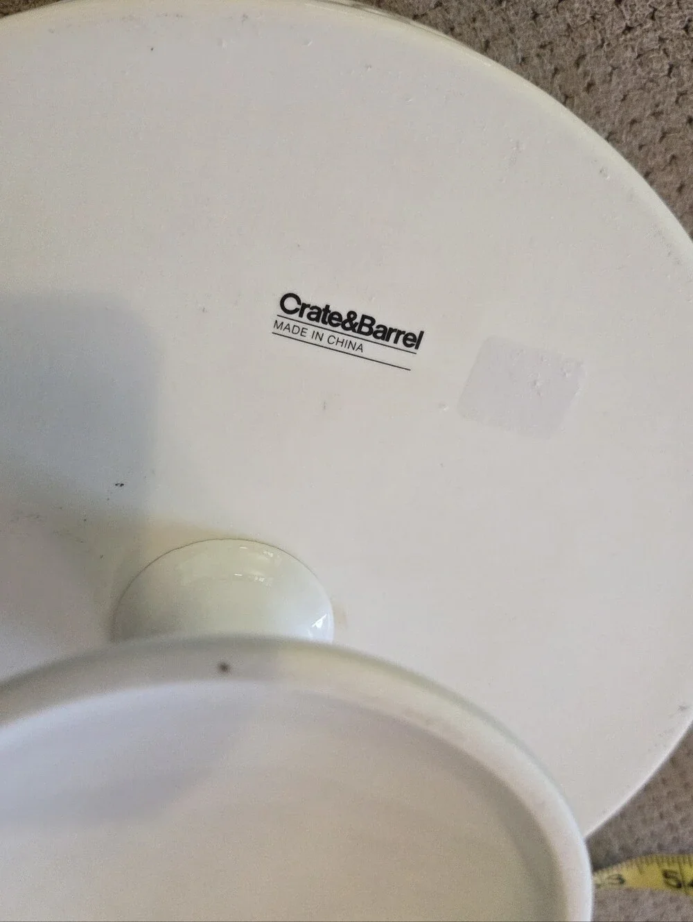 Crate & Barrel White Footed Pedestal Cake / Treat Stand With Glass Cover